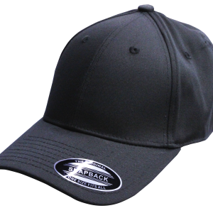 Snap Back 6 Panel Cap Black