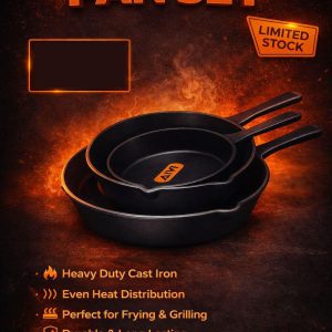 3Pc Cast Iron Pan Set